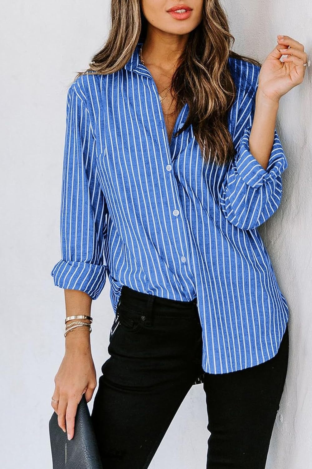 Striped Button Up Long Sleeve Shirt apparel & accessories