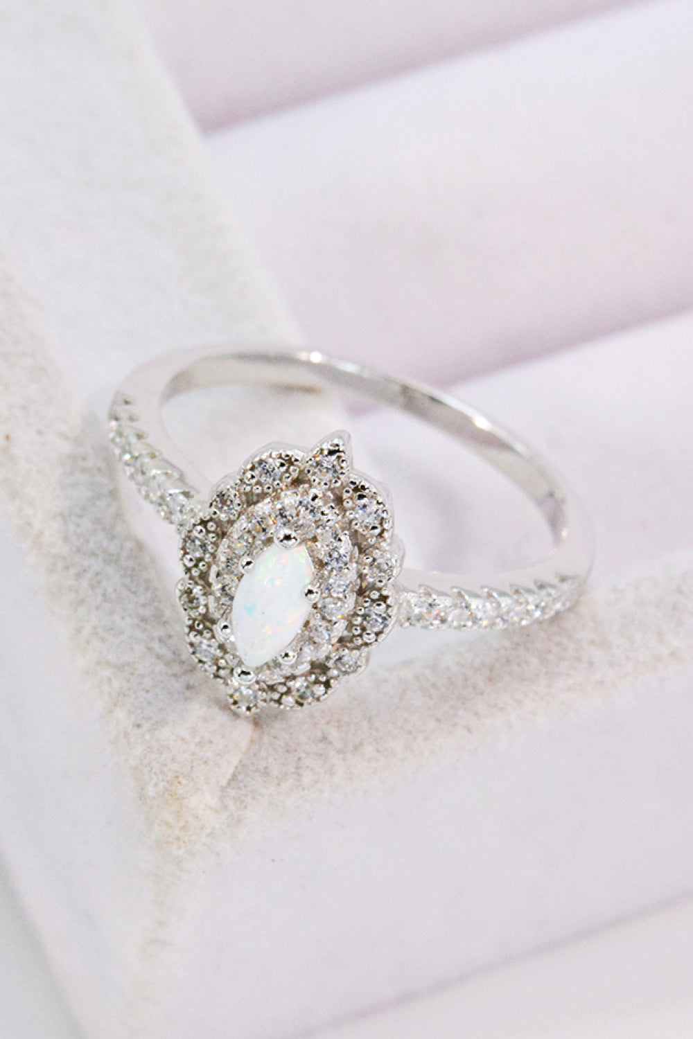 Modern Love Story Opal and Zircon Ring apparel & accessories