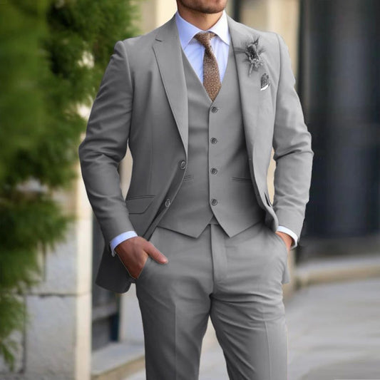 Brand Classic Men Suit 3 Pieces Fashion Slim Fit Blazer Vest apparels & accessories
