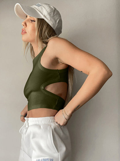 Cutout Round Neck Tank apparel & accessories