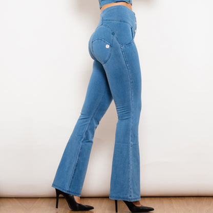 Light Blue Shaping Jeans Women High Waist Flare Jeans apparel & accessories