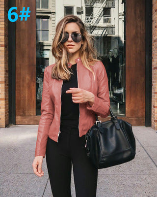 Autumn fashion women leather PU jacket apparels & accessories