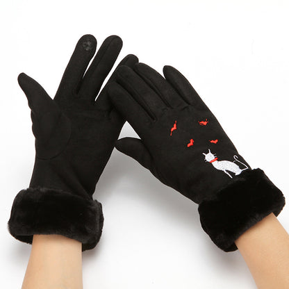 Gloves women winter suede gloves apparels & accessories