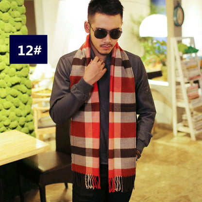 Men's Fashion Casual Warm Plaid Scarf Men's Scarves