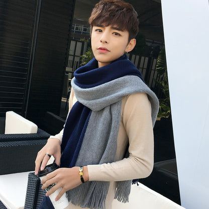 Men's Fashionable And Versatile Simple Woolen Scarf Men's Scarves