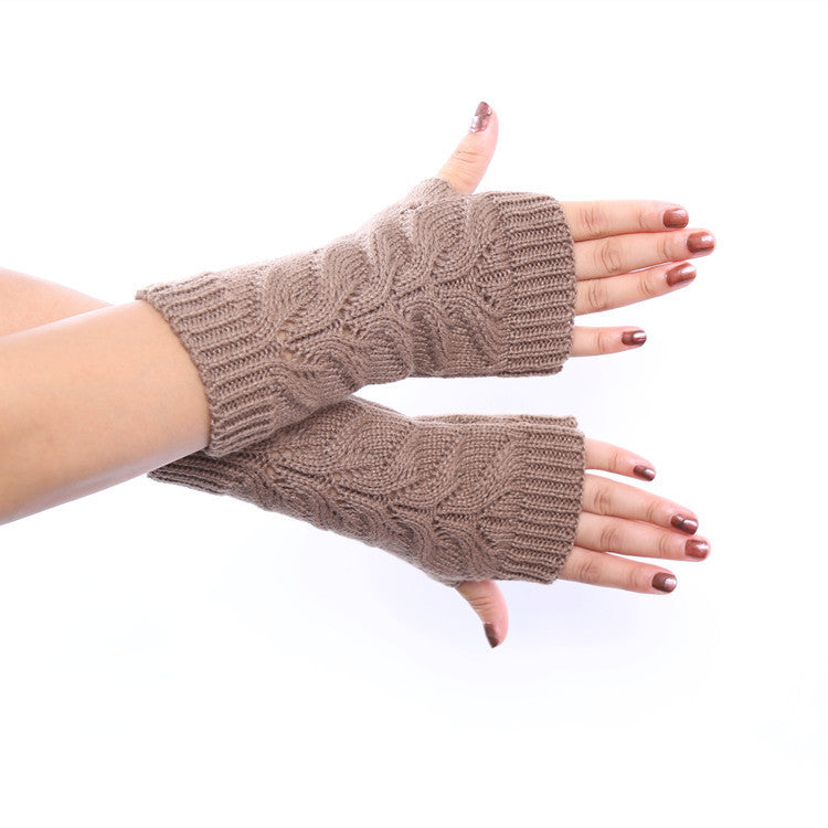 European And American New Twist Hollow Half Finger Ladies Gloves apparels & accessories