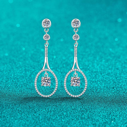 Moissanite Sterling Silver Drop Earrings Jewelry