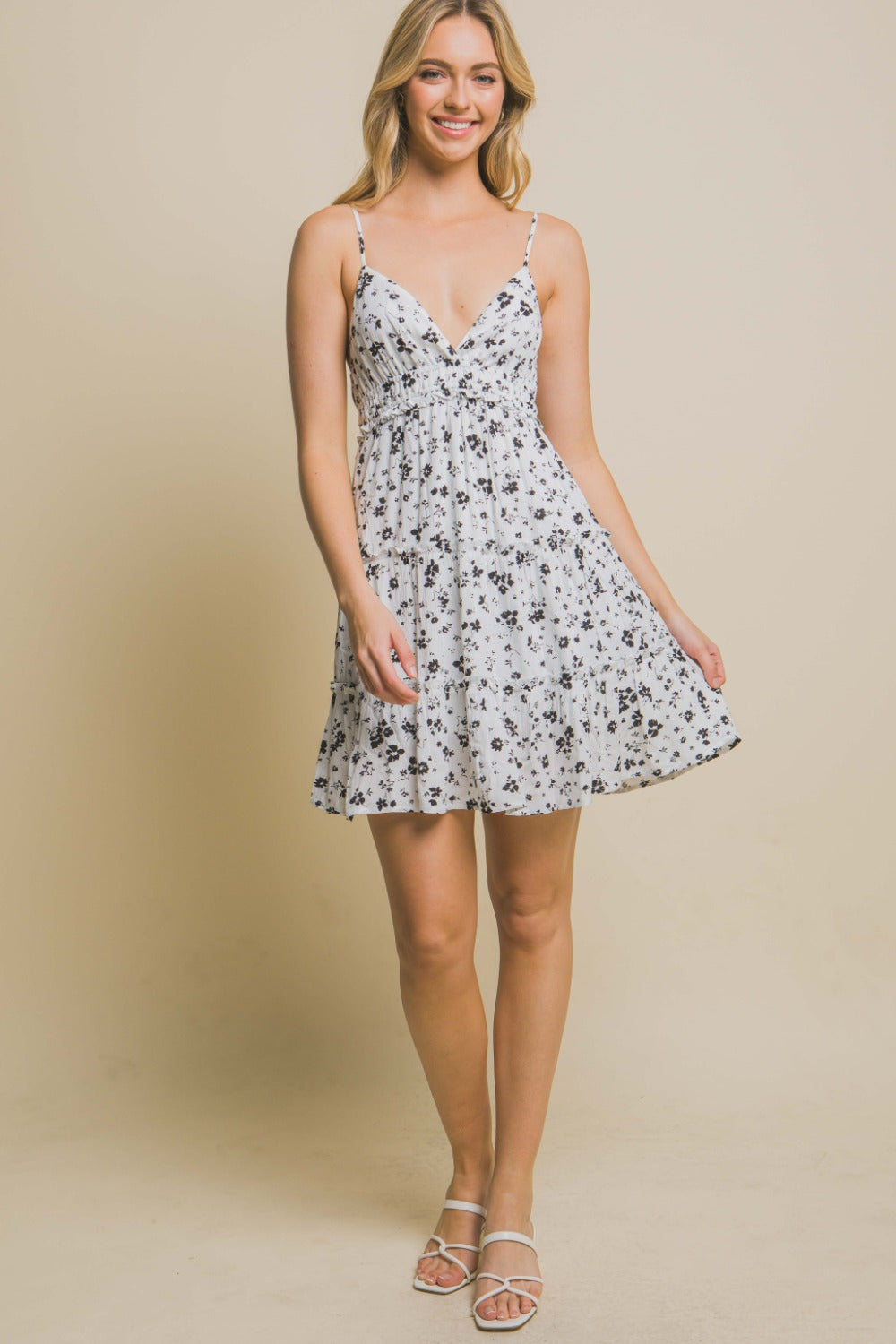 Love Tree Floral Tiered Cami Mini Dress Dresses & Tops