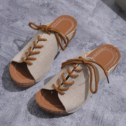 Lace-Up Open Toe Wedge Sandals Accessories for women