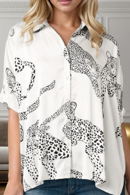 Printed Collared Neck Half Sleeve Shirt apparel & accessories