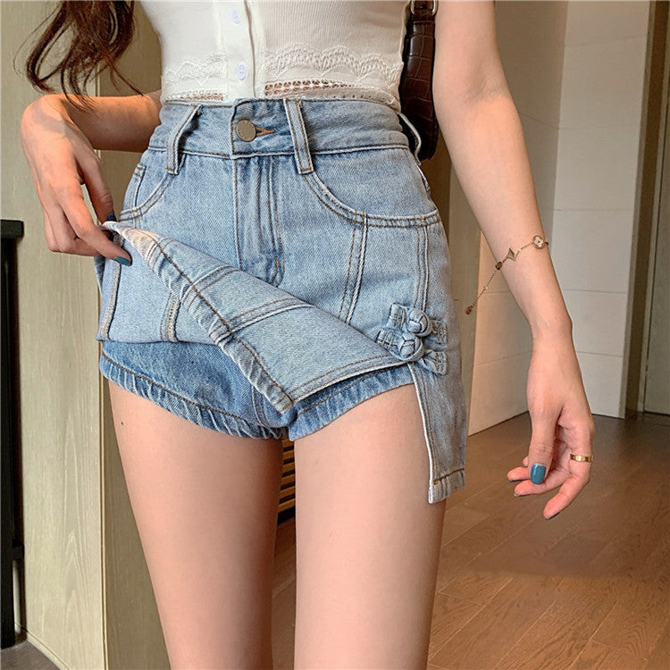 Side Slit Denim Bag Hip Skirt Female High Waist apparel & accessories