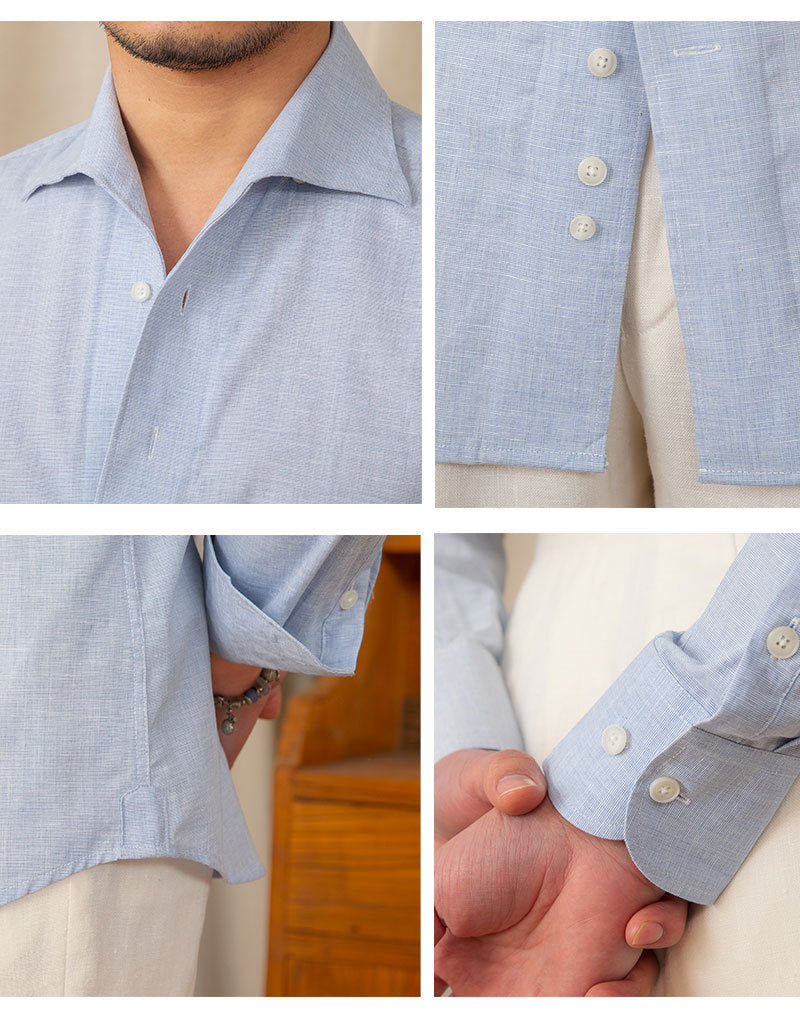 Men's Casual Breathable Cotton And Linen Shirt apparel & accessories
