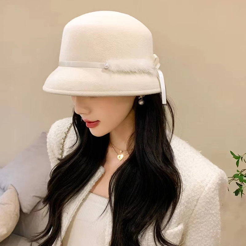 Wool Basin Hat Women's Woolen Hat Fashion Fisherman Hat apparels & accessories