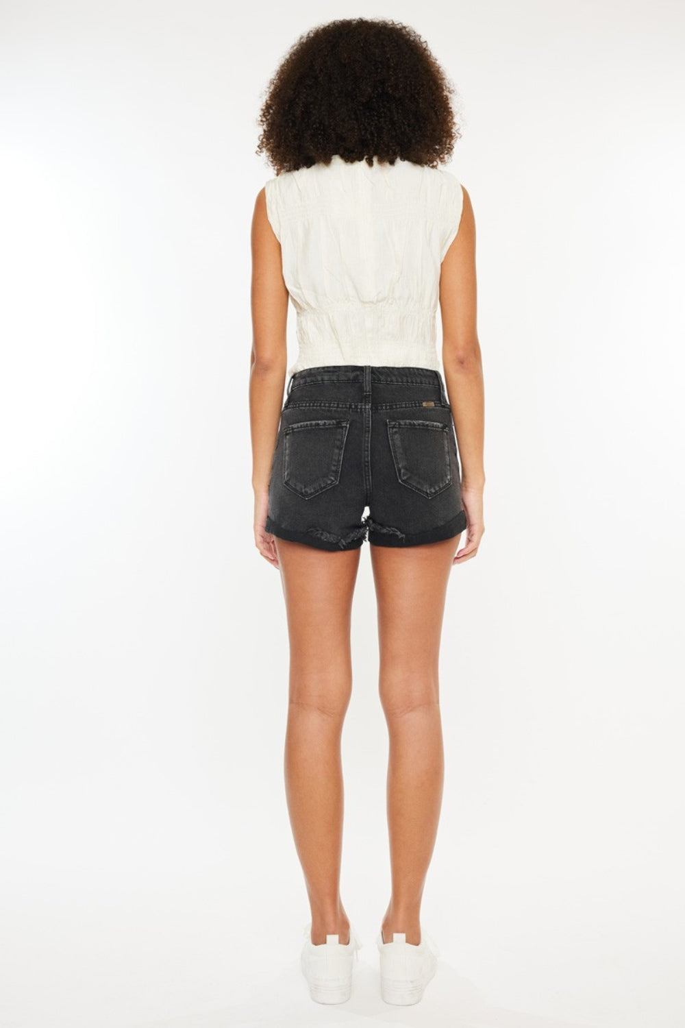 Kancan High Waist Distressed Denim Shorts Bottom wear