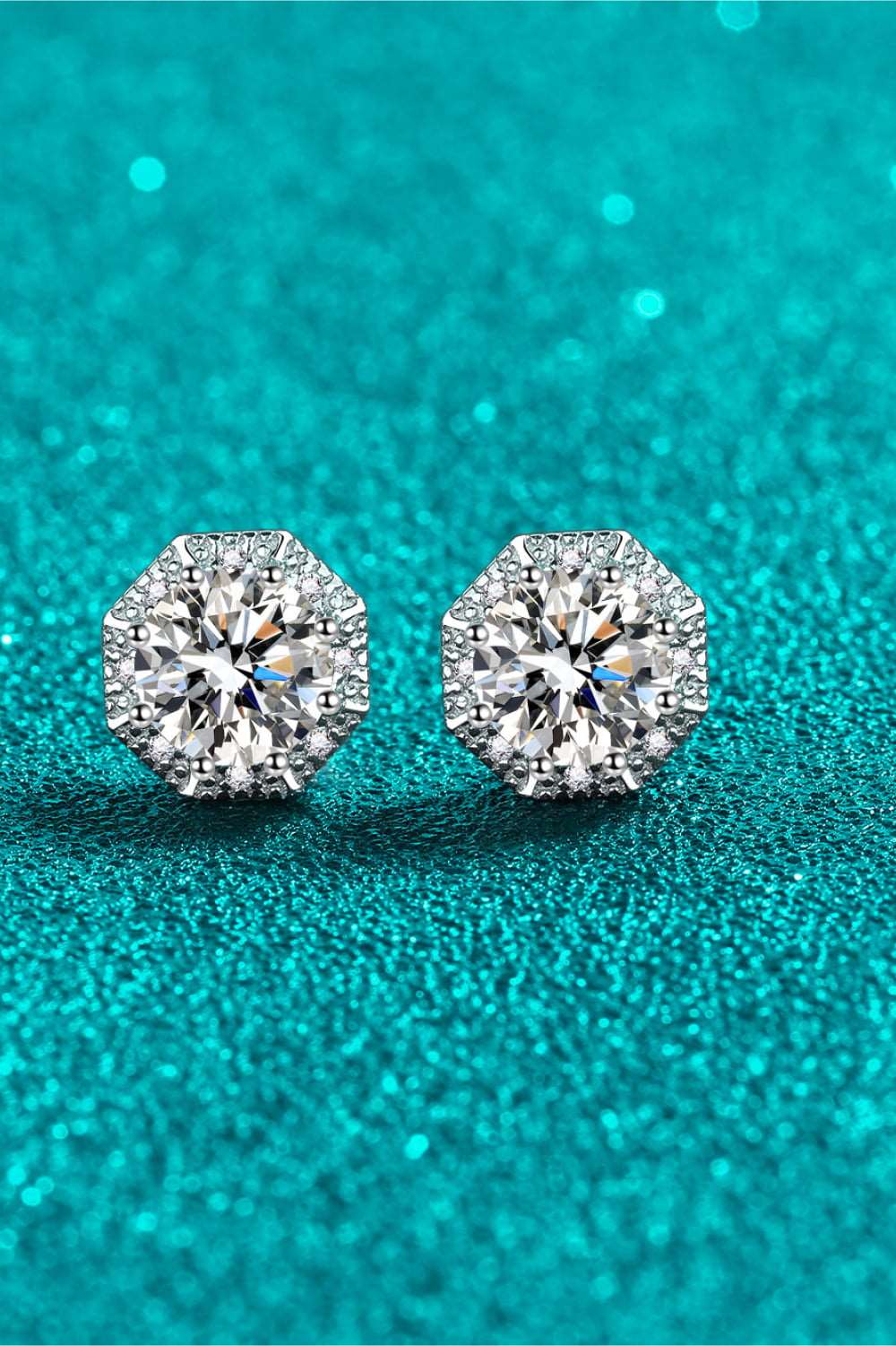 2 Carat Moissanite 925 Sterling Silver Stud Earrings Jewelry