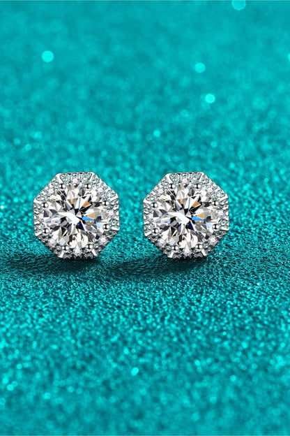 2 Carat Moissanite 925 Sterling Silver Stud Earrings Jewelry