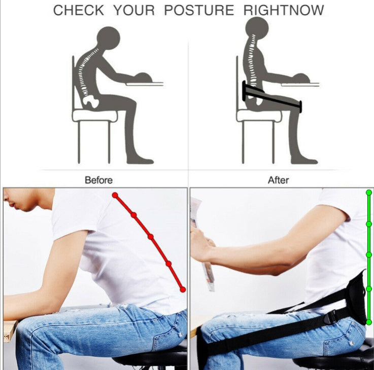 Portable Back Support Belt Cushion for Better Sitting Posture Perfect Back Waist Corrector Orthosis Protector for Lower Back fitness & sports