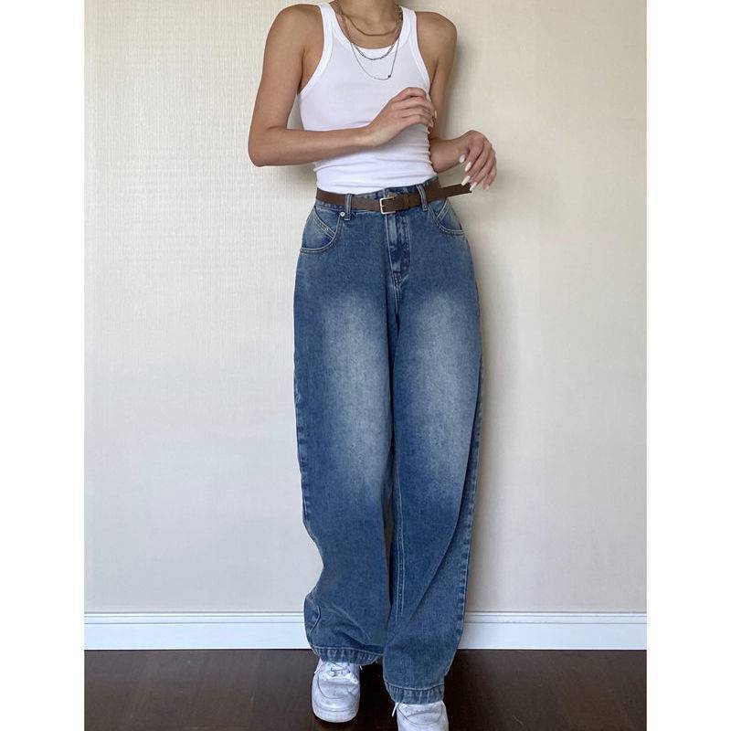 Women's Plus Size Retro High Waist Wide Leg Jeans apparel & accessories