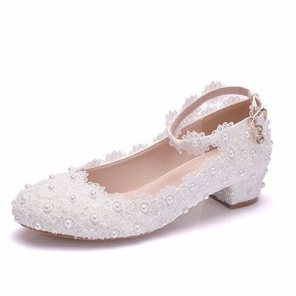 Women's White Lace Wedding Shoes Shoes & Bags