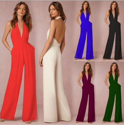 Sleeveless halter jumpsuit apparel & accessories