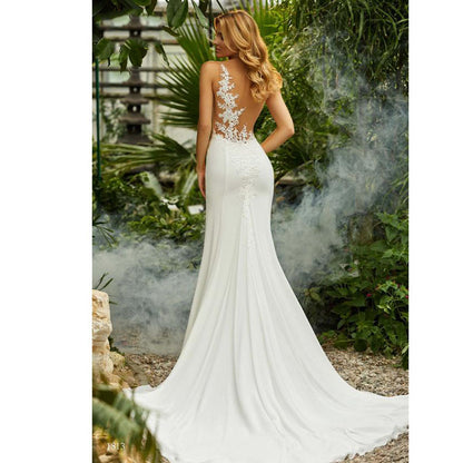 Retro round neck sexy little tail bridal wedding dress apparel & accessories