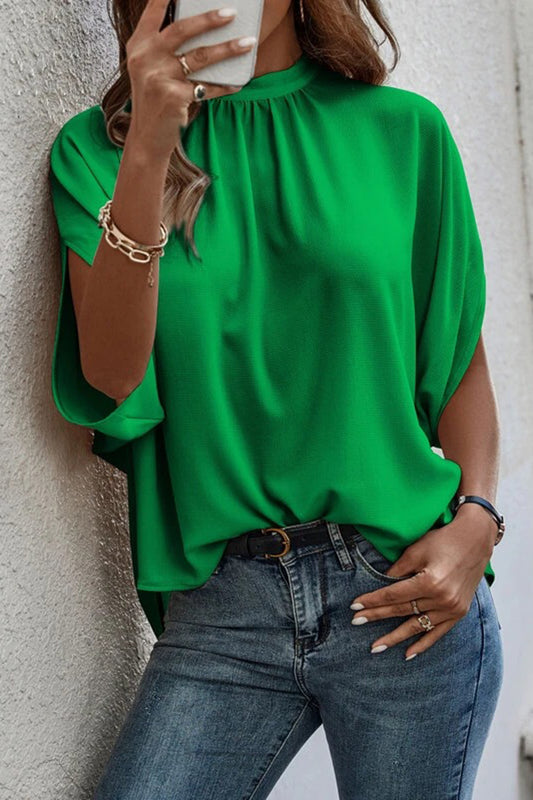 Tie Back Slit Half Sleeve Blouse apparel & accessories