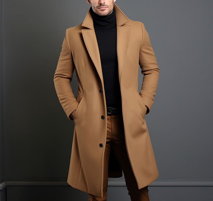 Woolen Men's Mid-length Trench Coat apparels & accessories