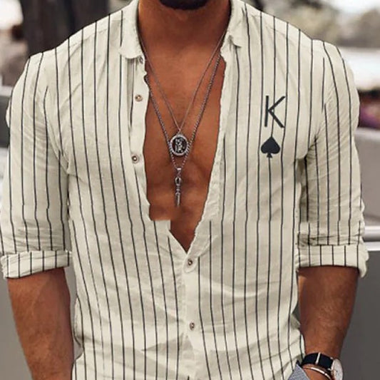 Men's Handsome Striped Printed Top men's clothing