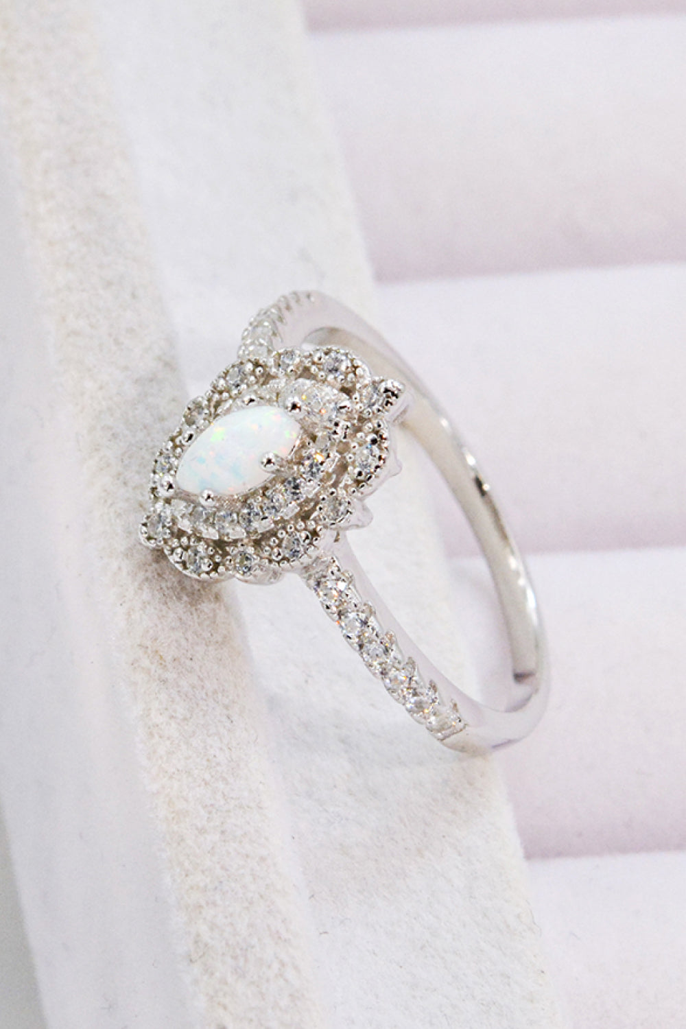 Modern Love Story Opal and Zircon Ring apparel & accessories