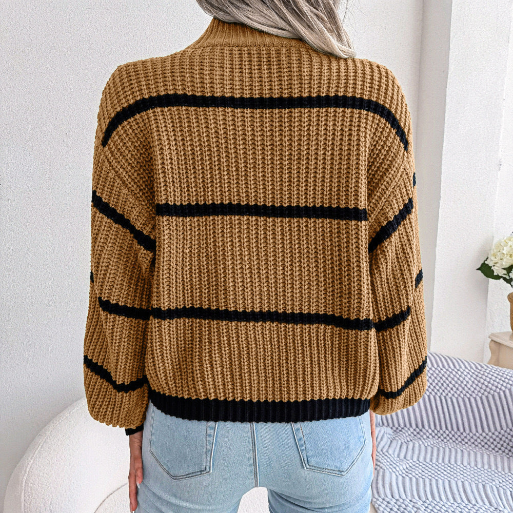 Knitted Sweater Half Turtleneck Pullover Sweater apparels & accessories