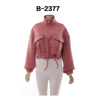 Women's Space Layer Jacket Multi-Pocket Drawstring Turtleneck apparels & accessories