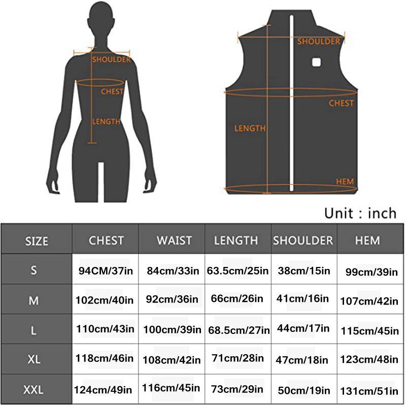 USB Rechargeable Electric Heating Vest Jacket apparels & accessories