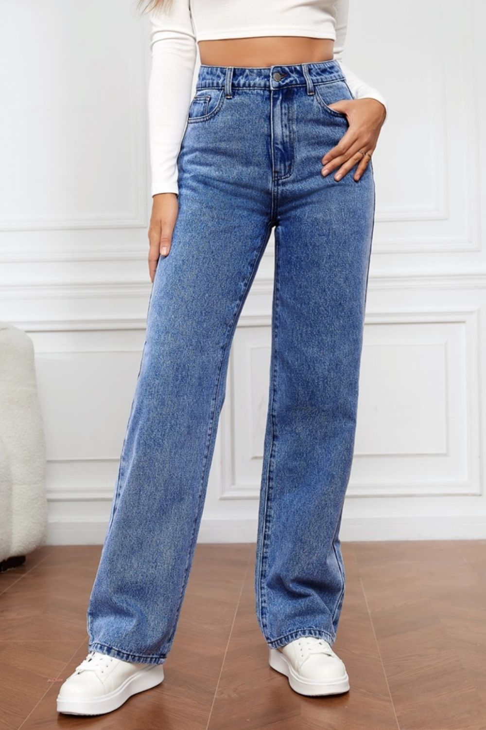 High Waist Straight Jeans apparel & accessories