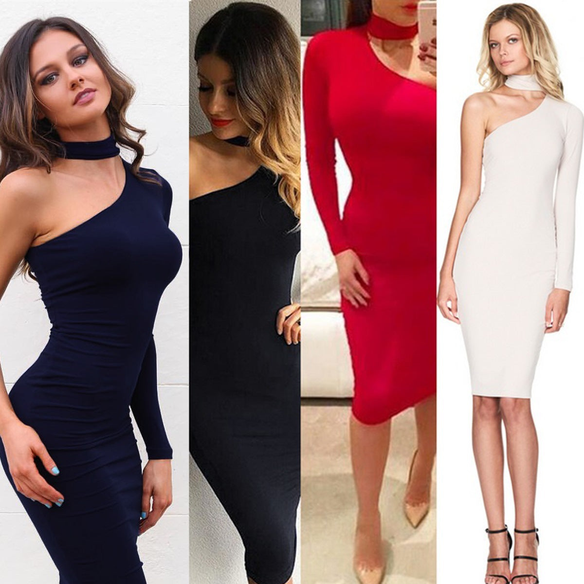 European and American sexy dress long-sleeved slim nightclub dress apparels & accessories