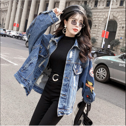 Ripped denim jacket apparels & accessories