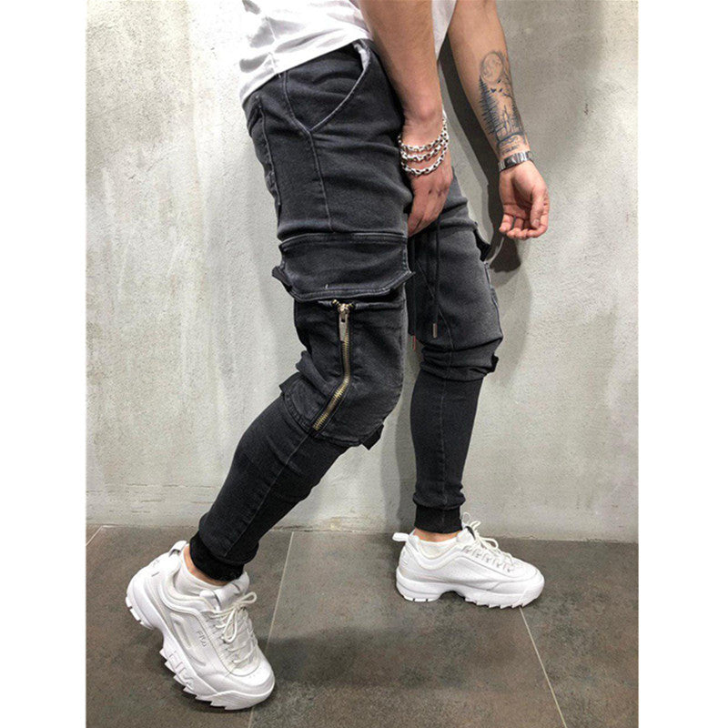 Casual sweatpants beam-leg jeans men's clothing