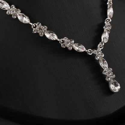 Zircon Necklace And Earrings Set Jewelry