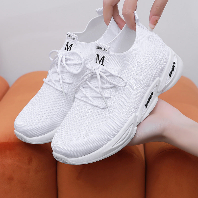Women's Breathable Running Shoes Fly Weave Leisure Sports Shoes & Bags