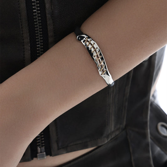 Metal Stitching Personalised Unisex Style Premium Bracelet Jewelry