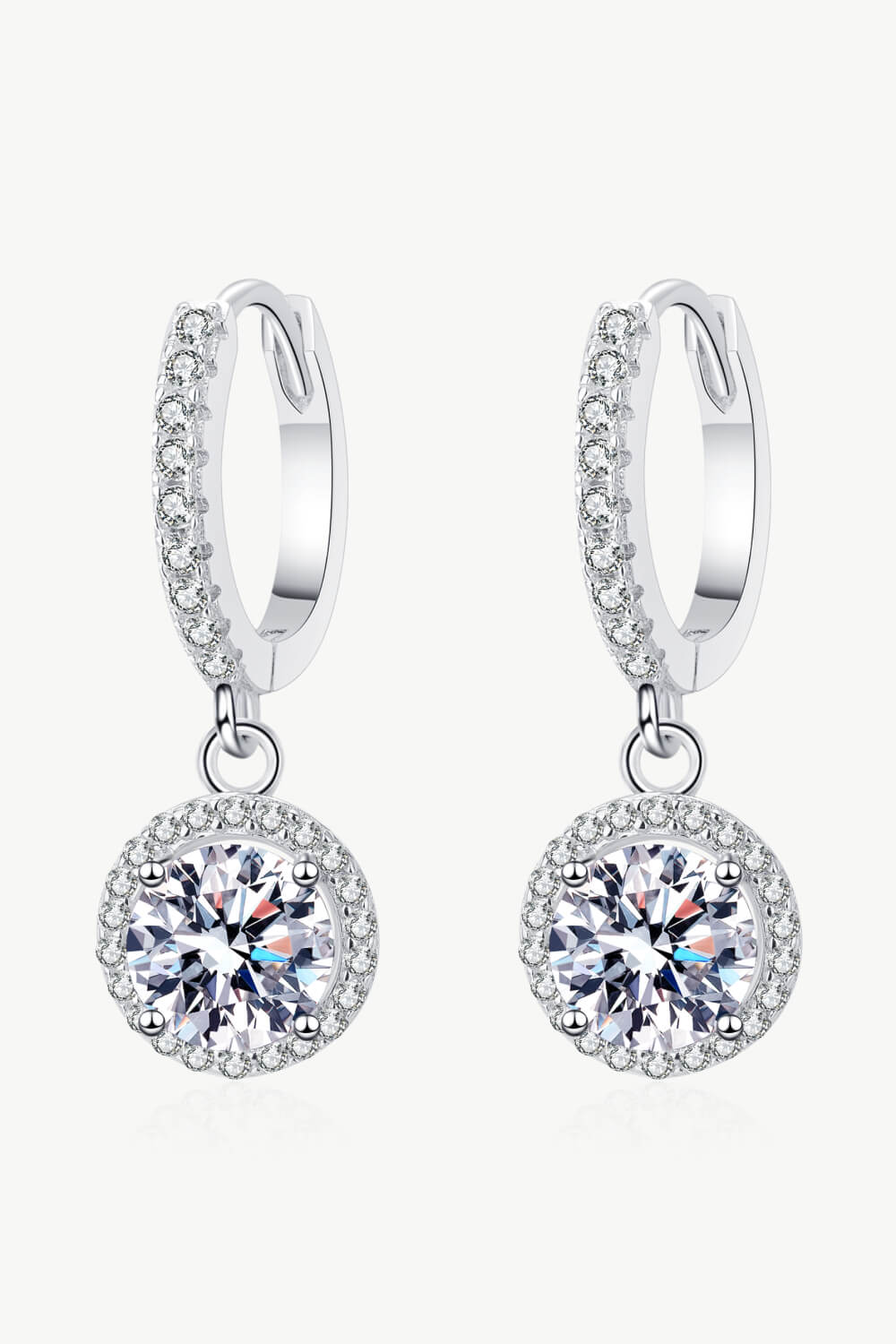 Moissanite Round-Shaped Drop Earrings apparel & accessories