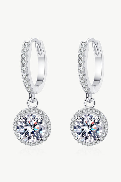 Moissanite Round-Shaped Drop Earrings apparel & accessories