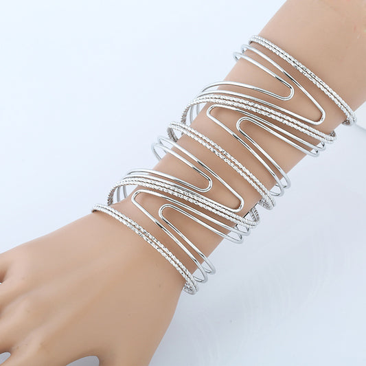 Simple Metal Cross Long Pattern Bracelet Jewelry