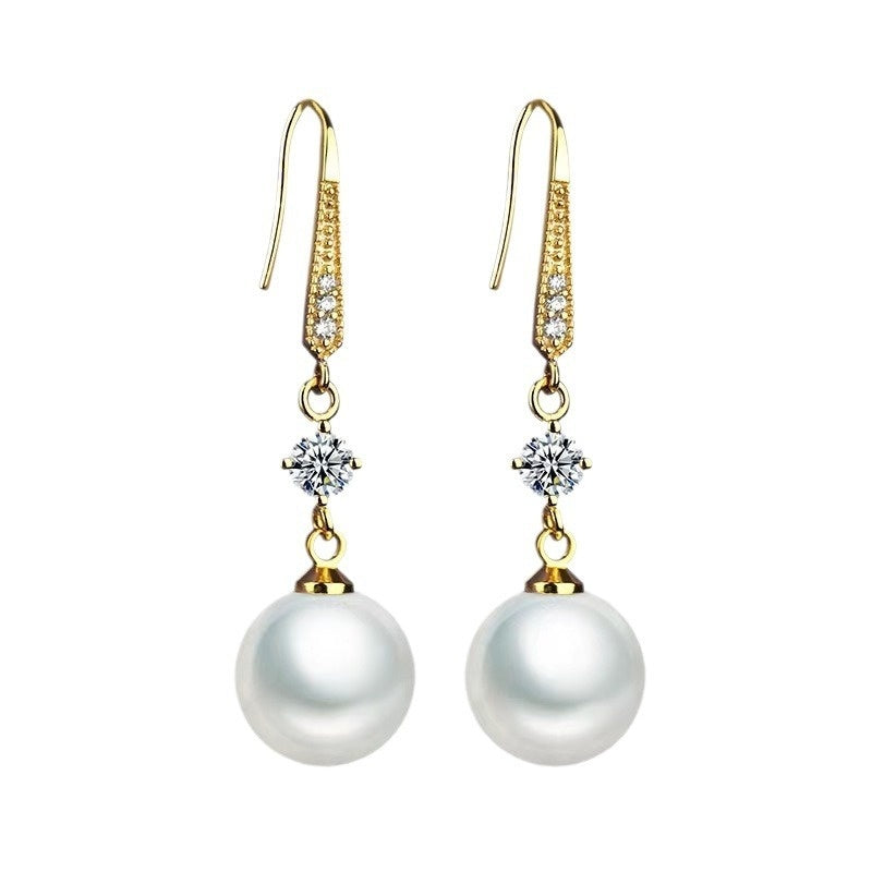 Temperament Fashion Face Slimming Golden Earrings Jewelry