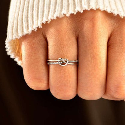 925 Sterling Silver Double-Layered Knot Ring apparel & accessories