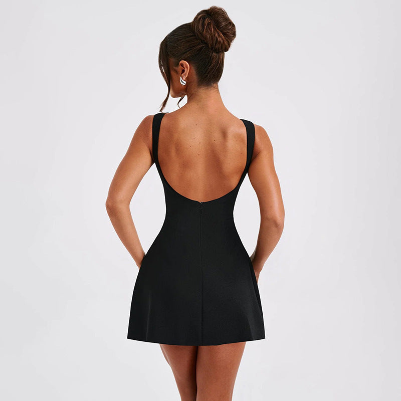Sexy Slim-fitting Backless Dress Summer Sleeveless Short Dresses apparel & accessories