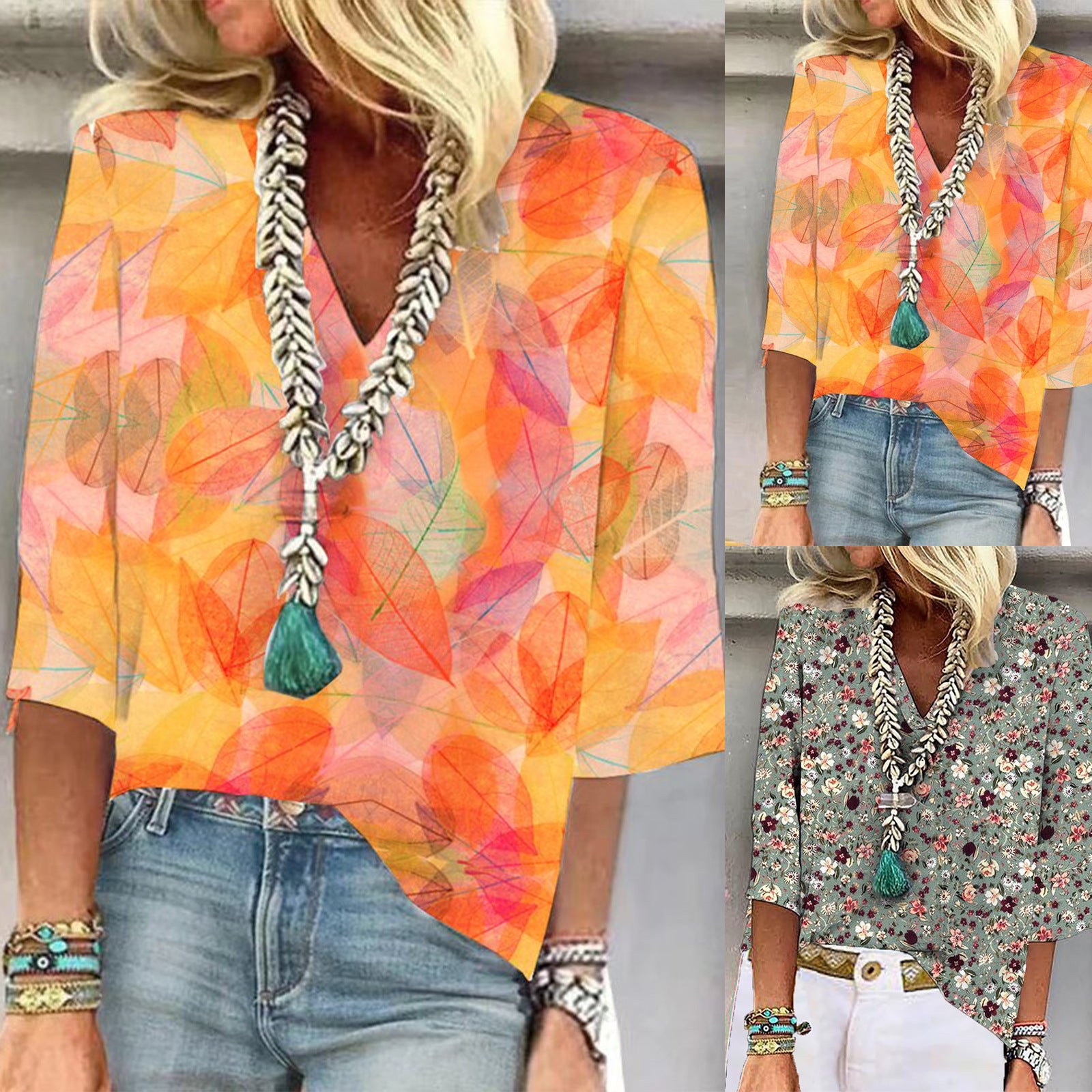 Retro Printed Bohemian Fashion Short Sleeve apparel & accessories