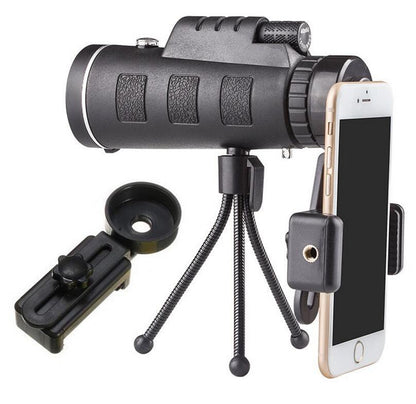 Compatible with Apple, Monocular Telescope Zoom Scope with Compass Phone Clip Tripod Gadgets