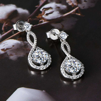 1 Carat Moissanite 925 Sterling Silver Earrings apparel & accessories