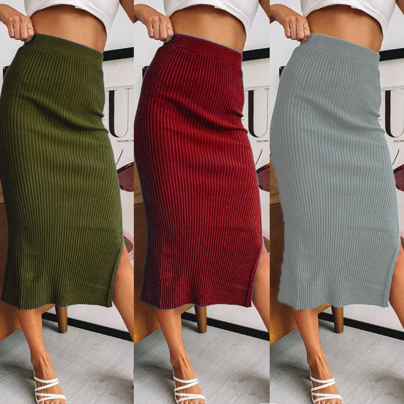 Women Temperament High Waist Irregular Slit Skirt apparels & accessories