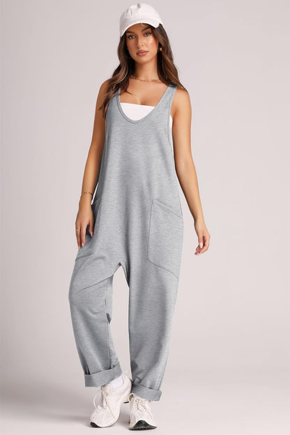 Wide Strap Jumpsuit with Pockets Bottom wear